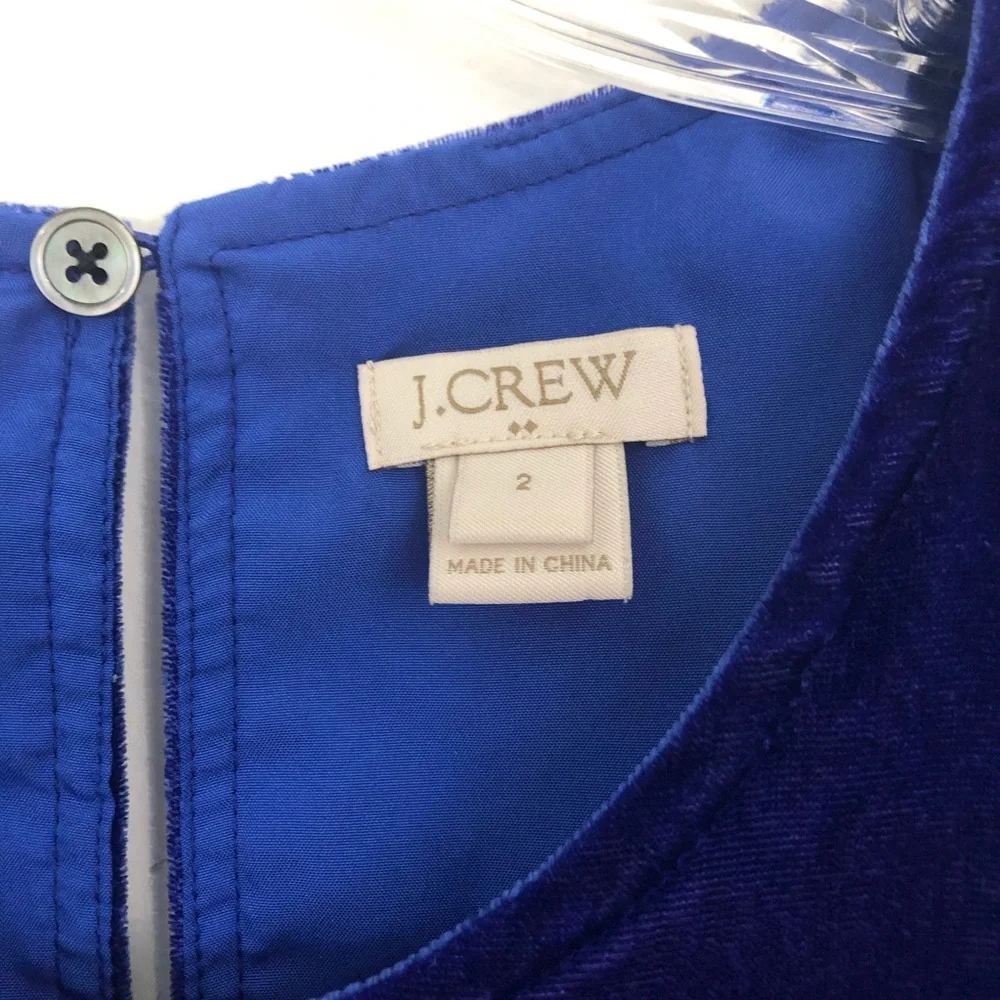 4/$25 J Crew Velvet Peplum Tank Top Blue 2